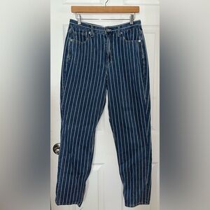 Vintage American Eagle Blue Stripped Denim Jeans Size 8